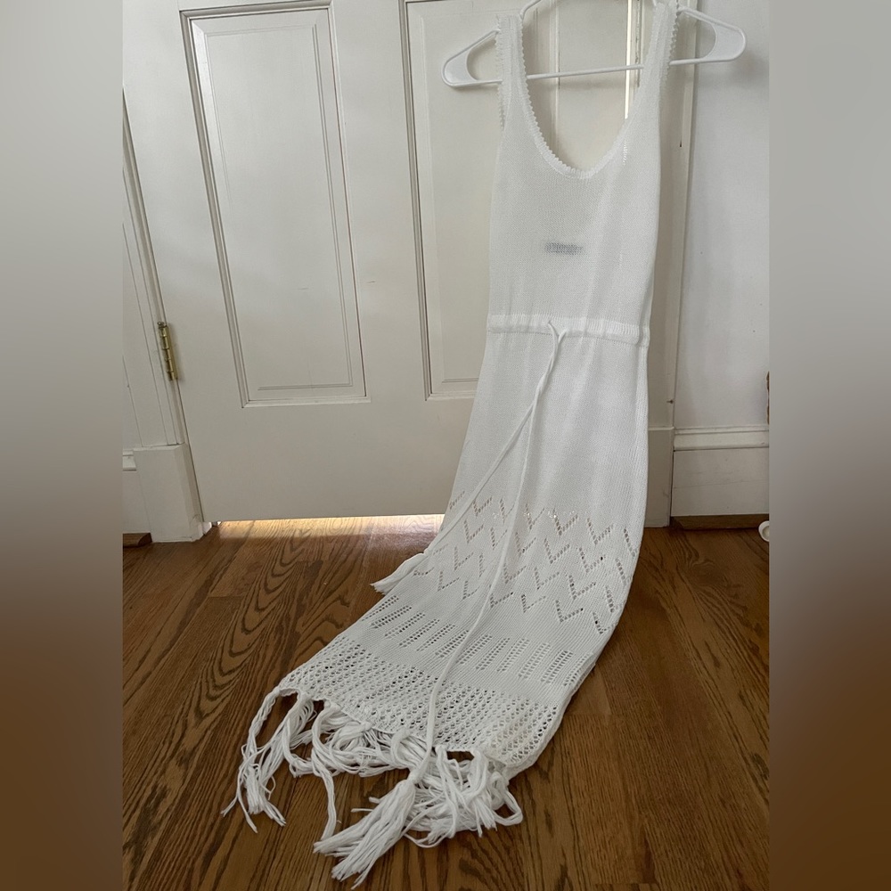 Micas white maxi beach coverup